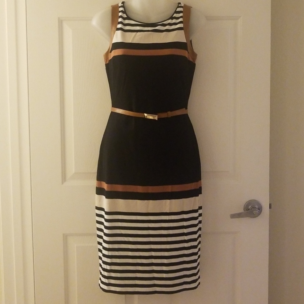 White House Black Market dress faux leather belt
